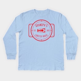 Grandpa's Lobster House Red Design Kids Long Sleeve T-Shirt